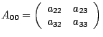 $A_{00}=\left(\begin{array}{cc}
a_{22} & a_{23}\\
a_{32} & a_{33}\end{array}\right)$